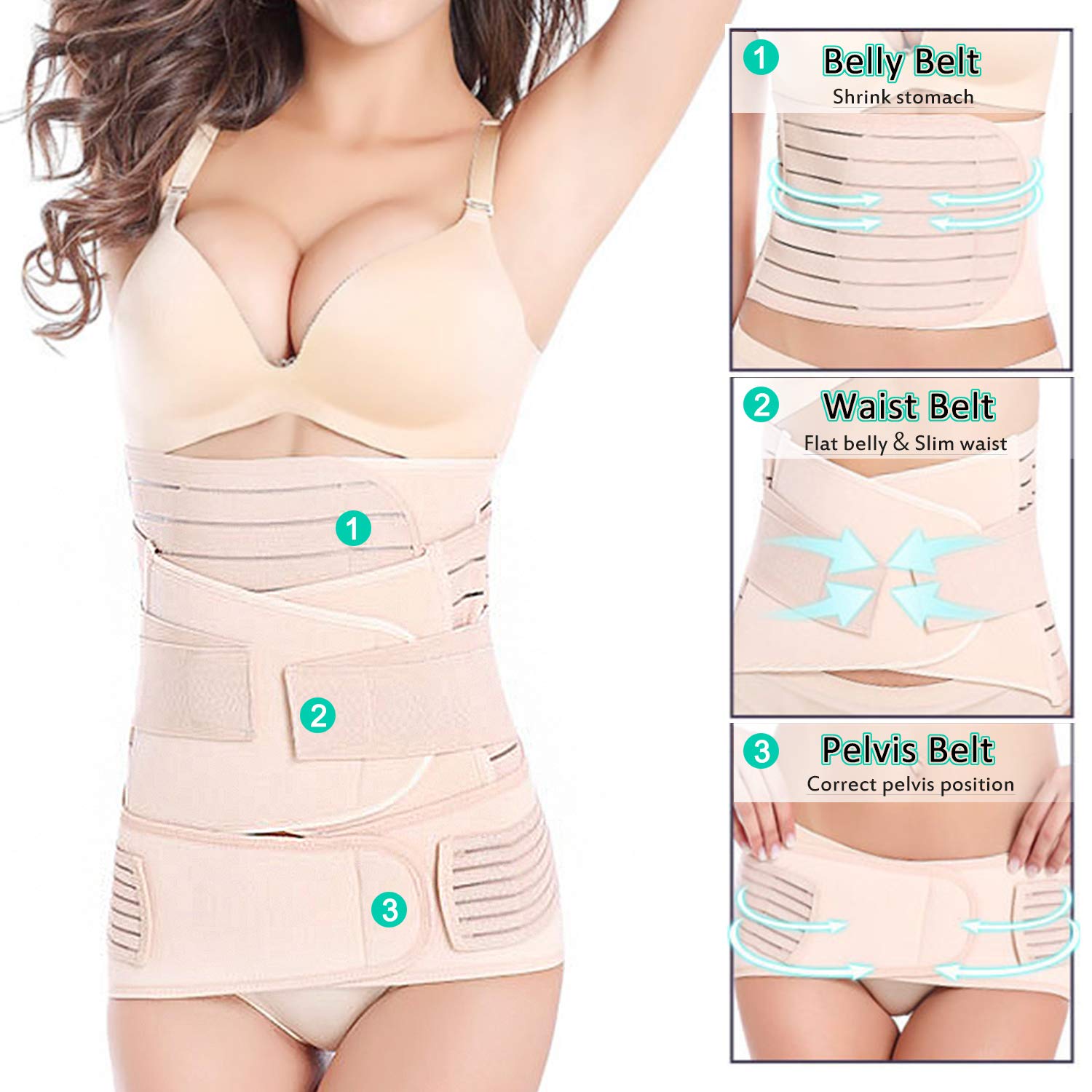  Postpartum Belly Band Wrap 3 in 1 Belt - C section